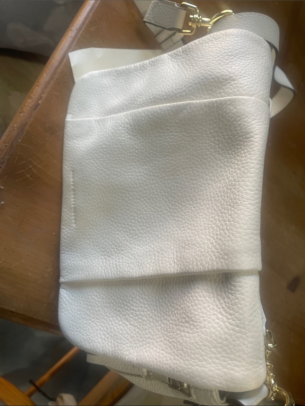 Aimee Kestenberg White Pebbled Leather Shoulder Bag
